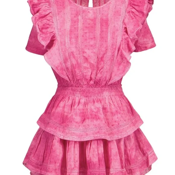 LoveShackFancy Pink Ruffled Mini Dress - Picture 3 of 5